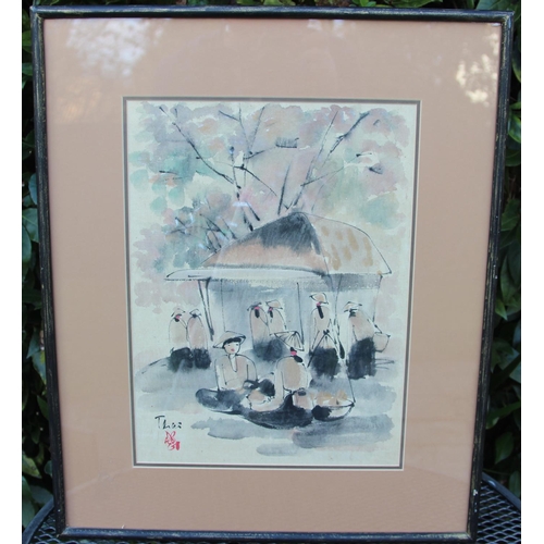 84 - Four Korean Signed Original Watercolours Framed