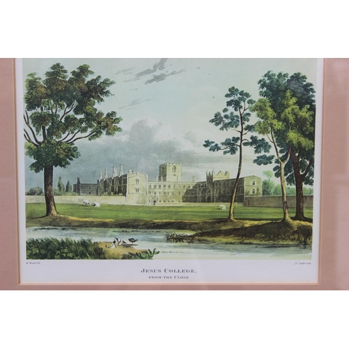 96 - Five Large Framed Prints from The History of the University of Cambridge 1815 1. William Westall (17... 