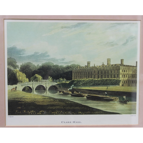 96 - Five Large Framed Prints from The History of the University of Cambridge 1815 1. William Westall (17... 