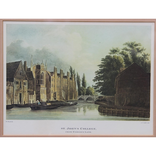 96 - Five Large Framed Prints from The History of the University of Cambridge 1815 1. William Westall (17... 