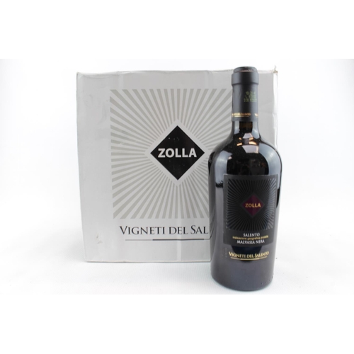 166 - Case of 6 Zolla Vignetti Del Salento 2016 750ml Rouge