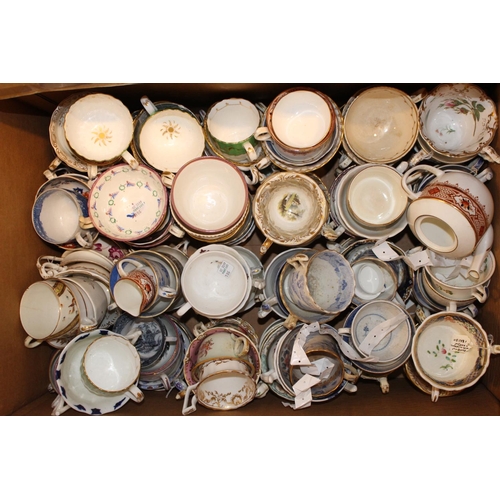 199 - Large Collection of 18thC and Later Cups and Saucers inc. Worcester, Rockingham, Copland Spode, H R ... 