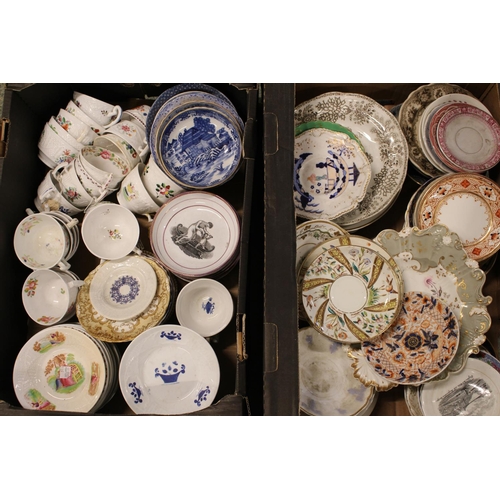 199 - Large Collection of 18thC and Later Cups and Saucers inc. Worcester, Rockingham, Copland Spode, H R ... 