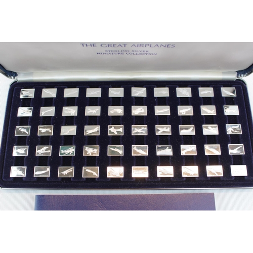 229 - The Great Airplanes - A set of fifty miniature silver ingots depicting the history of flight, issued... 