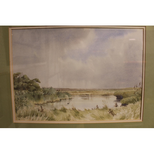 332 - Peter Gill 20thC, 4 Framed and mounted watercolours of Ely Cathedral and 3 other Fenland scenes