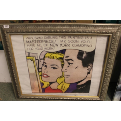 337 - Framed Screenprint Pop Art after Roy Lichtenstein 'Why,Brad Darling, this painting is a Masterpiece!... 