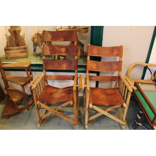 382 - 2 Collapsible Costa Rican Campaign rocking chairs C.1970s