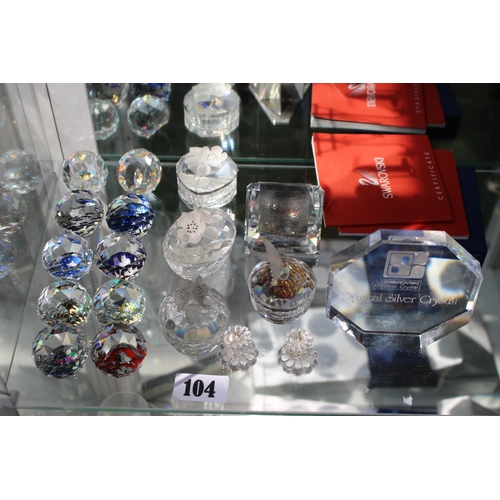 103 - Collection of assorted Swarovski inc. Paperweights, Trinket pots etc