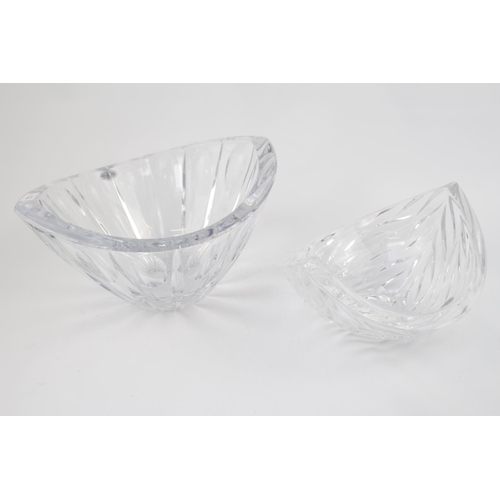 113 - Good Quality Lead Crystal Oval bowl and a Open Crystal nut dish