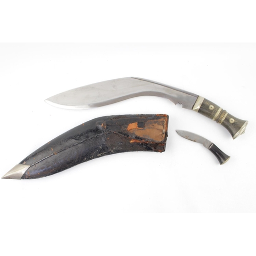 240 - Antique Khukri in scabbard with 2 blades