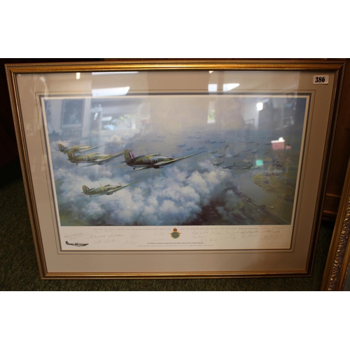 386 - Framed Print by Frank Wootton The Battle of Britain Memorial Trust 60th Anniversary Limited edition ... 