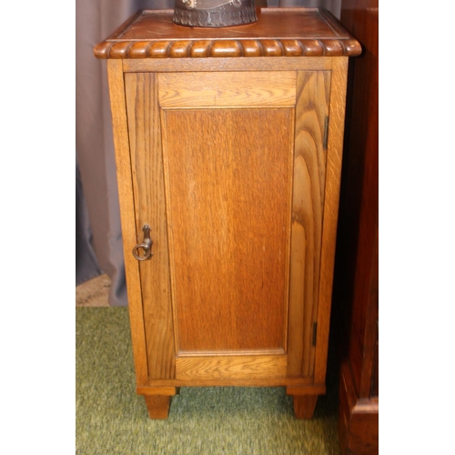 391 - Oak Pot Cupboard with chequered top