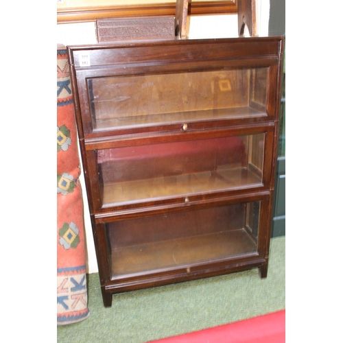 395 - Gunn 3 Section glass fronted barristers bookcase