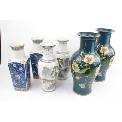 67 - Collection of Chinese Floral decorated Vases (6)