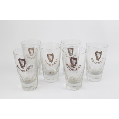 73 - Set of 6 Vintage paneled Guinness glasses and a boxed set of Harp Lager glasses