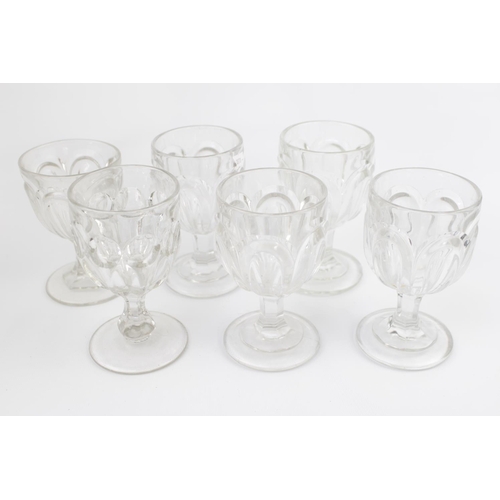 92 - Set of 6 Edwardian pressed glass rummers