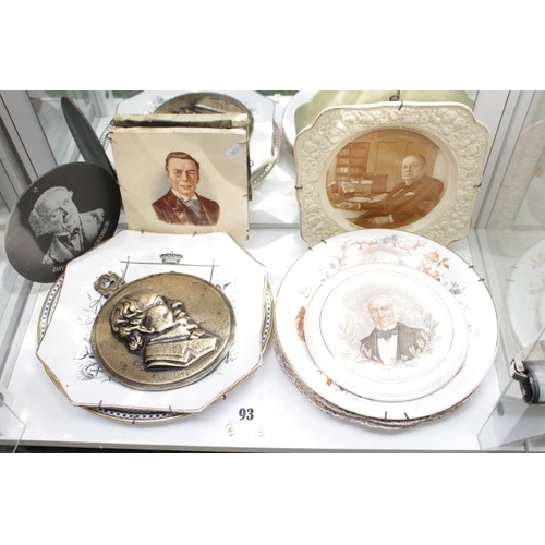 93 - Collection of Commemorative Political plates and ceramics inc. Disraeli, David Lloyd George etc