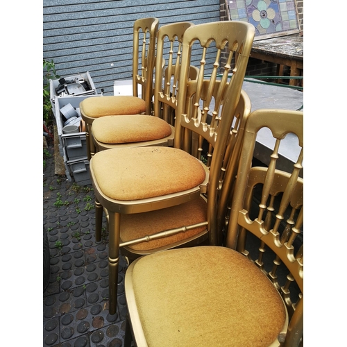 53 - Set of 15 gold painted Victorian styled event chairs