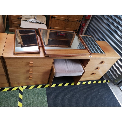 64a - G Plan Dressing Table with matching mirror and stool