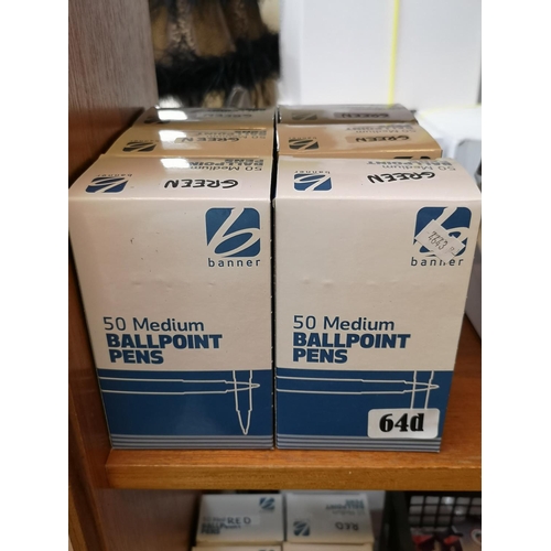 64d - 6 Boxes of 50 Medium Ball Point Pens by Banner