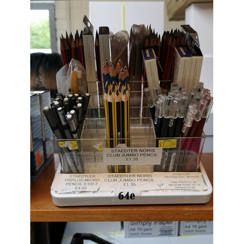 64e - Collection of Staedter Pencils boxed and unboxed on display stand