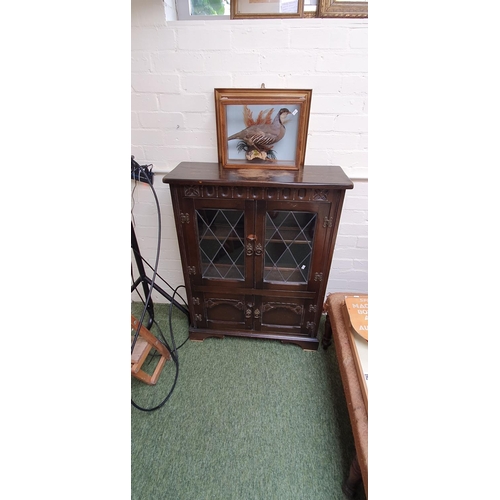 417 - Old Charm style glazed hall cabinet