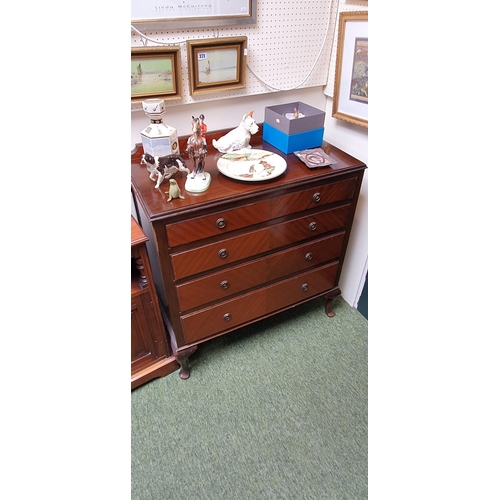 421 - Mahogany 4 drawer chest of drawers