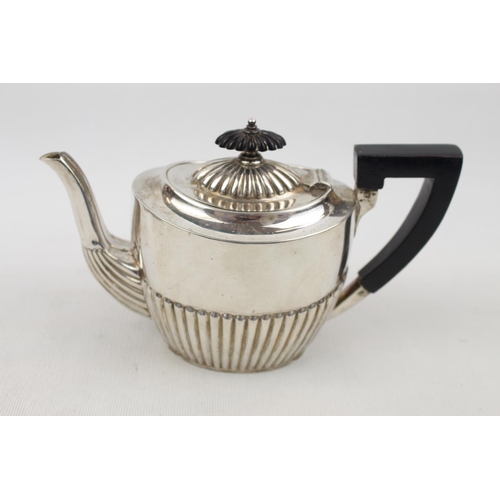 187 - Late Victorian Batchelors oval half fluted tea pot - London 1895, 245g total weight