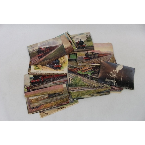 175 - Collection of assorted Locomotive related Postcards