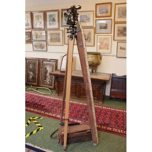 53 - Cooke, Troughton & Simms Ltd theodolite on stand with matching Staff