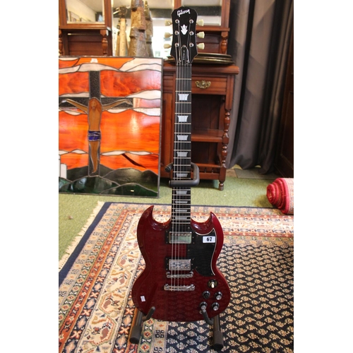 67 - Gibson (Replica) Style Electric Guitar with Red body in Sleeve