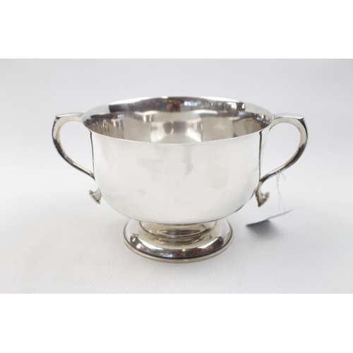 153 - Large 2 Handled Edwardian Trophy with curved handles and pedestal base, 23cm in Diameter, by Walker ... 