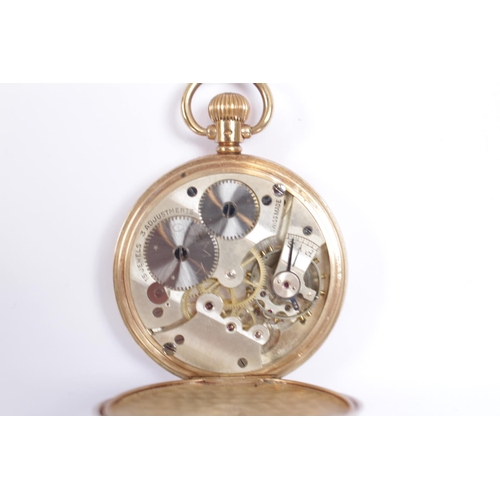 183 - Edwardian 9ct Gold Cyma open faced pocket watch with dedication to interior 'Presented to Percy F Br... 