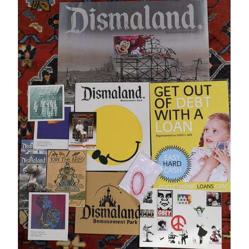 286 - Collection of Dismaland Bemusement Park Literature and Lithographic prints inc. Souvenir Brochure wi... 