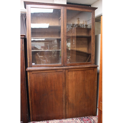 300 - Edwardian Glazed collectors cabinet with panelled base