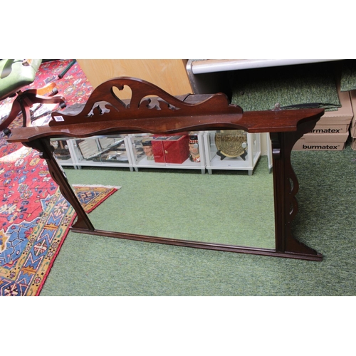 312 - Edwardian Mahogany shaped over mantel mirror