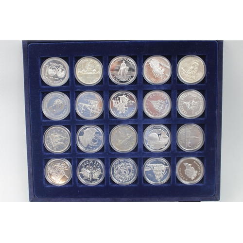 204 - Set of 27 Silver Canadian Mint 1oz Coins in Case with some paperwork