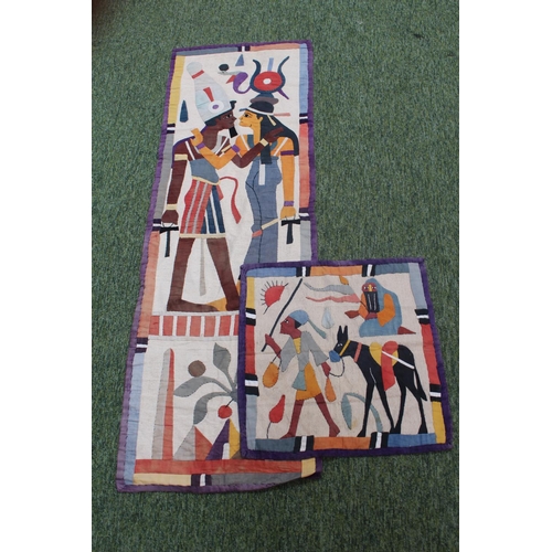 294 - 2 Vintage 1940s Egyptian stylised samplers