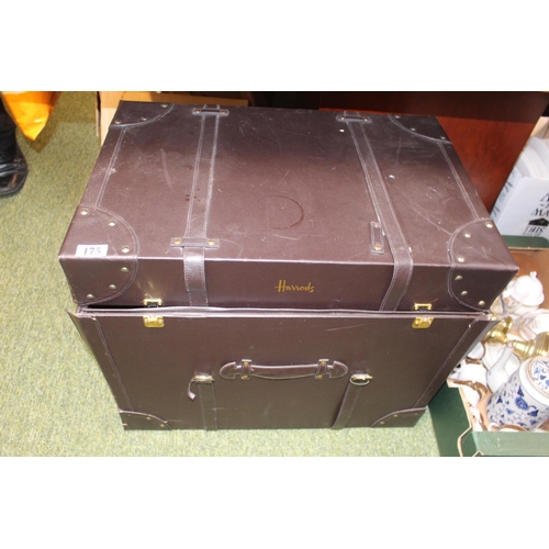 175 - Leatherette Harrods two handled trunk