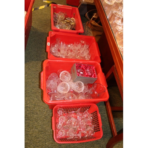 193 - 3 Boxes of assorted Crystal glasses and a Water ewer