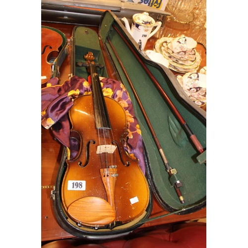 198 - Chinese Violin in case with bow