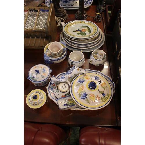 202 - Collection of 19thC and later Quimper inc. Plates, Dishes etc