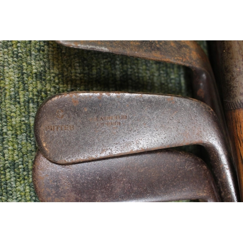 95 - Collection of Vintage Golf Clubs inc. Mashie Special, Chas cox of Edinburgh, A Dixon Woking Special ... 