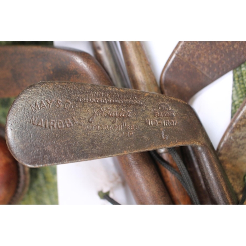 97 - Collection of Vintage Golf Clubs inc. J Lovelock Royal Worlington and Newmarket Golf Club, May & Co ... 