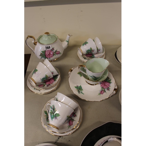 268 - Roslyn China Wheatcroft Roses pattern tea set and a Crown Anne part tea Set