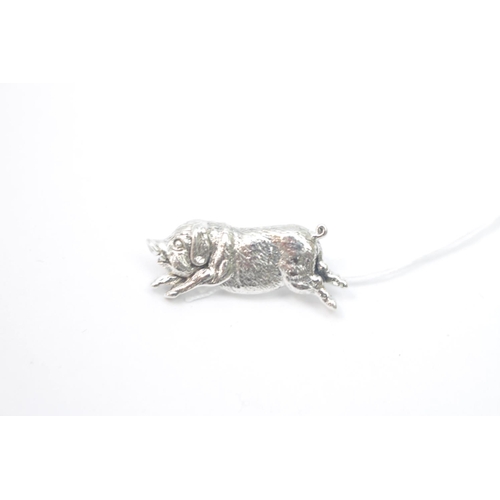 299 - Silver Pig Brooch