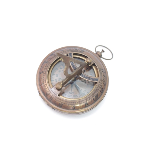 303 - Brass cased Compass and sundial