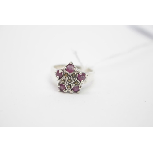 307 - Silver Ruby Set dress ring