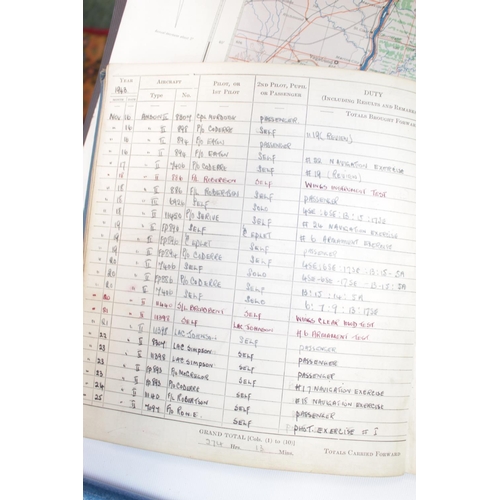 318 - WW2 RAF Flying Log book and ephemera. Pilots log book from January 1943 to December 1944. Named to S... 