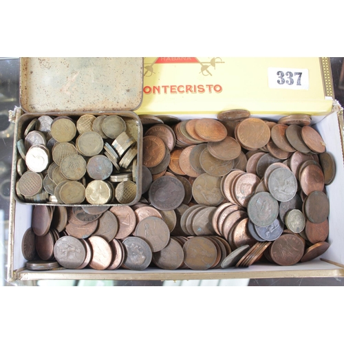 337 - Collection of assorted Three Pence Pieces and a large collection of 19thC and later One Penny Coins